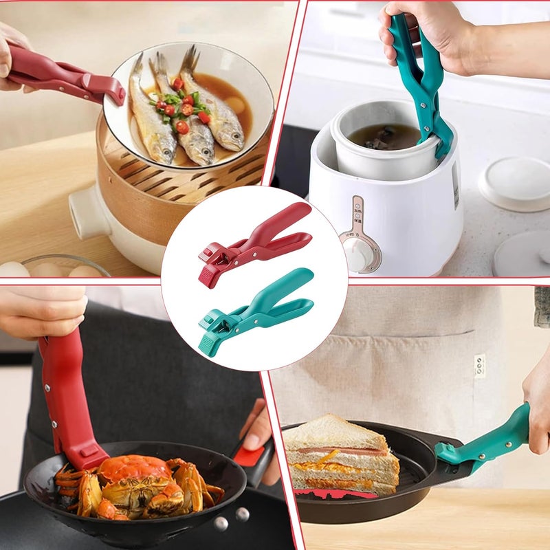 hinbkenla 2 Pcs Multi-Function Anti-Scald Bowl Clip,Hot Plate Gripper,Silicone Anti Hot Plate Holder,Anti Scald Bowl Holder Clip,Plate Gripper,Bowl Holder For Air Fryer, Food Steamer, Oven, Microwave - Image 5